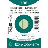 Pk100 Exa Rec Card 7.5x10.5cm Lined Blue - Green