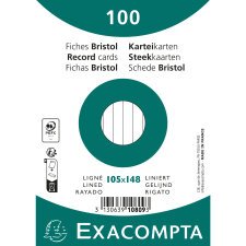 Pk100 Exa Rec Card 10.5x14.8cm Line Wht - White