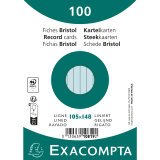 Pk100 Exa Rec Card 10.5x14.8cm Line Blue