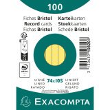 Pk100 Exa Rec Card 7.5x10.5cm Lined Blue - Yellow