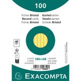 Pk100 Exa Rec Card 10.5x14.8cm Line Blue - Yellow