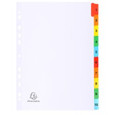 Indices A4 10 Part 1-10 Coloured Tabs White