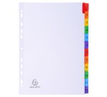 Intercalaire A4 carte blanche 12 onglets numériques - 1 jeu