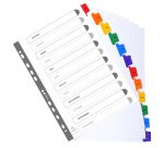 Intercalaire A4 carte bristol blanc Exacompta 12 onglets mensuels multicolores - 1 jeu