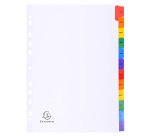 Intercalaire A4 carte bristol blanc Exacompta 12 onglets mensuels multicolores - 1 jeu