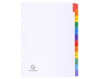 Tabbladen karton 160g - versterkte gekleurde tabs + inbdexblad - 12 tabs - januari/december A4 - Wit