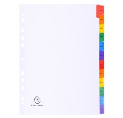 Tabbladen karton 160g - versterkte gekleurde tabs + inbdexblad - 12 tabs - januari/december A4 - Wit