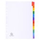 Intercalaire A4 carte bristol blanc Exacompta 12 onglets mensuels multicolores - 1 jeu