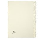 Intercalaire A4 carte lustrée Exacompta 26 onglets alphabétiques ivoire - 1 jeu