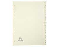 Intercalaire A4 carte lustrée Exacompta 26 onglets alphabétiques ivoire - 1 jeu