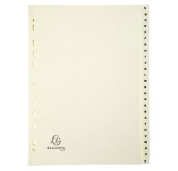 Intercalaire A4 carte lustrée Exacompta 26 onglets alphabétiques ivoire - 1 jeu