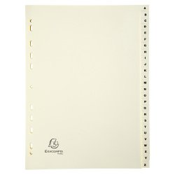 Intercalaire A4 carte lustrée Exacompta 26 onglets alphabétiques ivoire - 1 jeu
