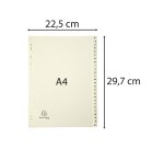 Intercalaire A4 carte lustrée Exacompta 26 onglets alphabétiques ivoire - 1 jeu