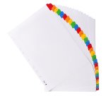 Intercalaire A4 carte bristol blanche Exacompta 31 positions numériques multicolores - 1 jeu