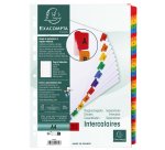 Intercalaire A4 carte bristol blanche Exacompta 31 positions numériques multicolores - 1 jeu