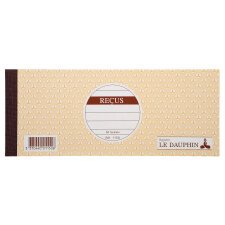 Carnet de reçus 9 x 22,5 cm 50 feuillets 10 colonnes