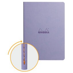 Rhodiarama piqûre textile A5 64p dot papier ivoire 90g - Iris