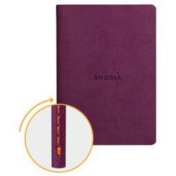 Rhodiarama piqûre textile A5 64p dot papier ivoire 90g - Violet