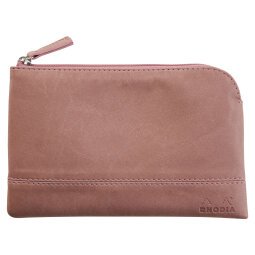 Rhodiarama pochette zippée en simili cuir - taille S (11x17 cm) - Bois de rose