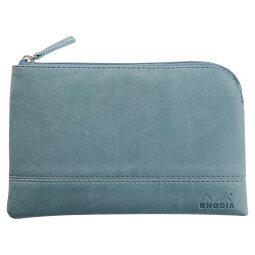 Rhodiarama pochette zippée en simili cuir - taille S (11x17 cm) - Eau