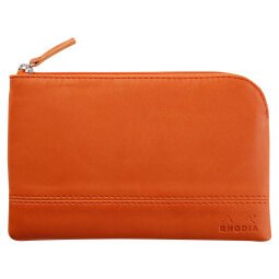 Rhodiarama pochette zippée en simili cuir - taille S (11x17 cm) - Tangerine