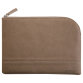 Rhodiarama pochette zippée en simili cuir - taille M (16x22 cm) - Taupe