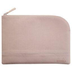 Rhodiarama pochette zippée en simili cuir - taille M (16x22 cm) - Touche de rose