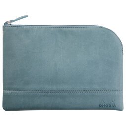 Rhodiarama pochette zippée en simili cuir - taille M (16x22 cm) - Eau