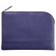 Rhodiarama pochette zippée en simili cuir - taille M (16x22 cm) - Bleu nuit