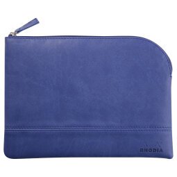 Rhodiarama pochette zippée en simili cuir - taille M (16x22 cm) - Saphir