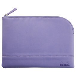 Rhodiarama pochette zippée en simili cuir - taille M (16x22 cm) - Iris