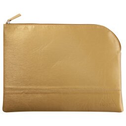 Rhodiarama pochette zippée en simili cuir - taille L (21x28 cm) - Or