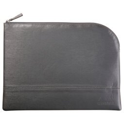 Rhodiarama pochette zippée en simili cuir - taille L (21x28 cm) - Titane