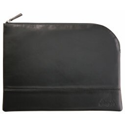 Rhodiarama pochette zippée en simili cuir - taille L (21x28 cm) - Noir