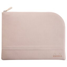 Rhodiarama pochette zippée en simili cuir - taille L (21x28 cm) - Touche de rose