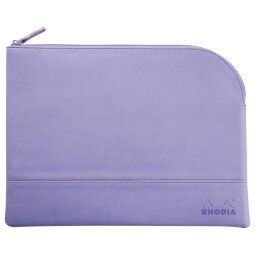 Rhodiarama pochette zippée en simili cuir - taille L (21x28 cm) - Iris