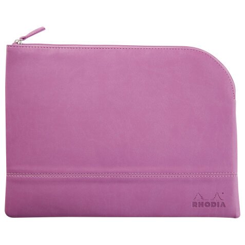 Rhodiarama pochette zippée en simili cuir - taille L (21x28 cm) - Lilas