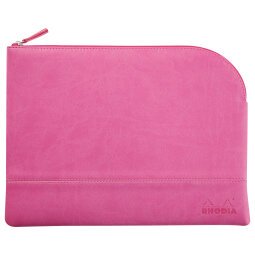 Rhodiarama pochette zippée en simili cuir - taille L (21x28 cm) - Fuchsia