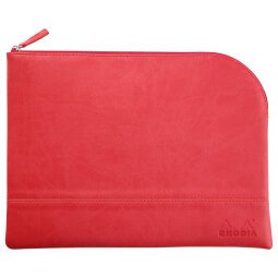 Rhodiarama pochette zippée en simili cuir - taille L (21x28 cm) - Corail