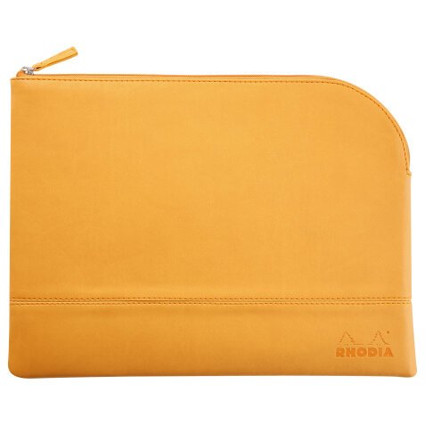 Rhodiarama pochette zippée en simili cuir - taille L (21x28 cm) - Orange