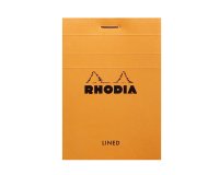 Bloc de bureau Rhodia 7,4 x 10,5 cm agrafé orange n°11 lignées - 80 feuilles