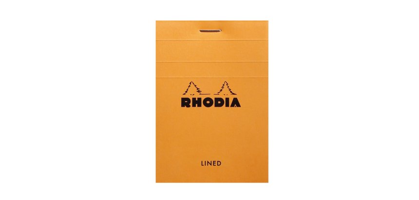 Bloc de bureau Rhodia 7,4 x 10,5 cm agrafé orange n°11 lignées - 80 feuilles