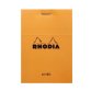 Bloc de bureau Rhodia 7,4 x 10,5 cm agrafé orange n°11 lignées - 80 feuilles