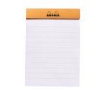 Bloc de bureau Rhodia 7,4 x 10,5 cm agrafé orange n°11 lignées - 80 feuilles