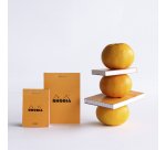 Bloc de bureau Rhodia 7,4 x 10,5 cm agrafé orange n°11 lignées - 80 feuilles