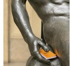 Bloc de bureau Rhodia 7,4 x 10,5 cm agrafé orange n°11 lignées - 80 feuilles