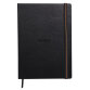 Rhodia Touch - Calligrapher Book - brochure rembordé rigide A4 portrait 64p uni papier simili Japon naturel 250g - Noir