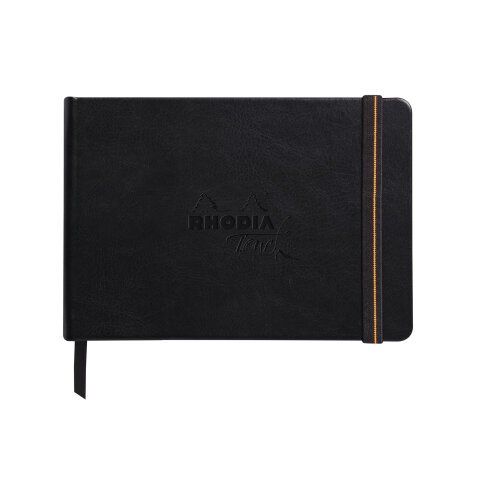 Rhodia Touch Mixed Media Book, papier Paint'On extra-blanc 250g - A6 paysage, 40 pages - Noir