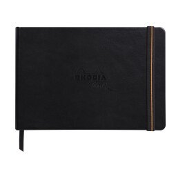 Rhodia Touch Mixed Media Book, papier Paint'On extra-blanc 250g - A5 paysage, 40 pages - Noir