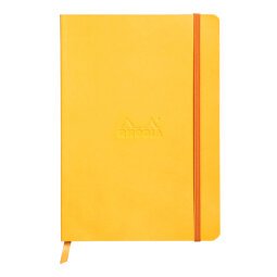 Rhodiarama carnet souple A5 160 pages ligné papier ivoire 90g fermeture élastique - Jonquille